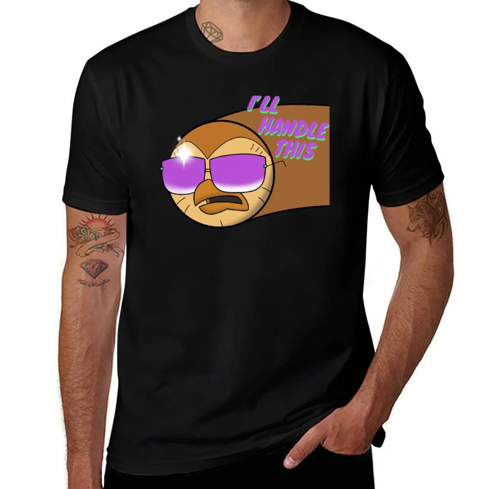 Hooty I’ll Handle This T-Shirt Simple Casual Short Sleeve Cotton T-Shirt
