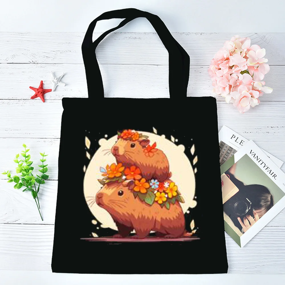 Capybara tote bag shoulder  grocery canvas  torba na zakupy shopping woman
