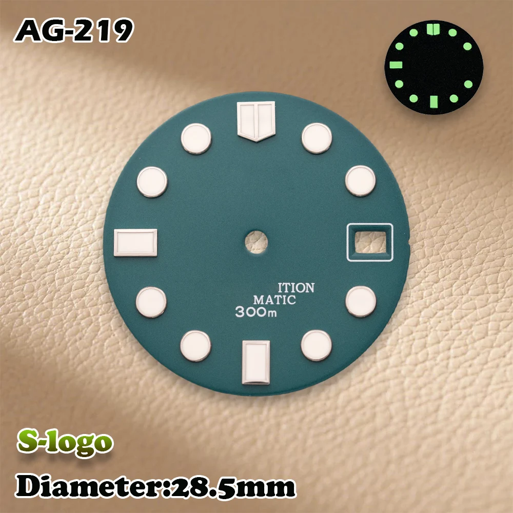 S ロゴ 28.5 ミリメートルダイビングスケールダイヤル NH35/NH36/4R/7S ムーブメントグリーン夜光時計男性用時計改造アクセサリー