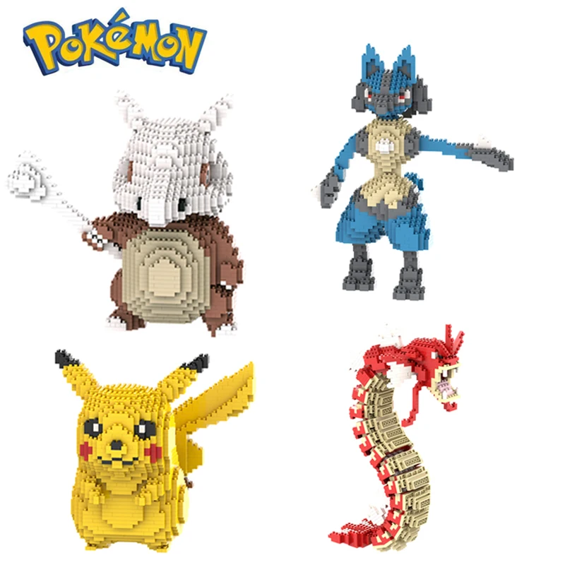 

Pokemon Gengar Lucario Micro Building Blocks Piplup Mega Rayquaza Charizard Assembled Mini Bricks Toys for Home Decoration
