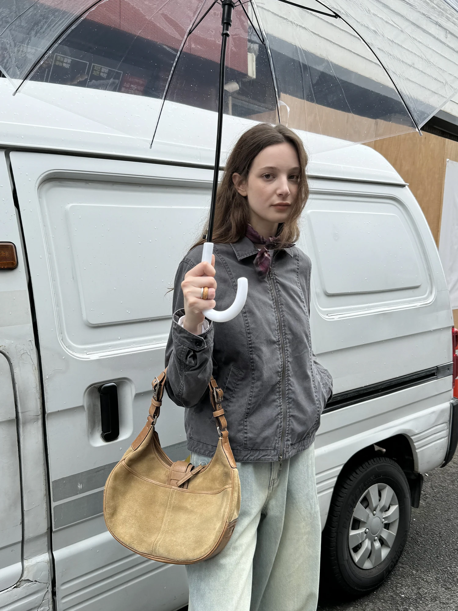 

Женская приталенная куртка UNRETRO из чистого хлопка в стиле ретро, на молнии, для весны и осени, уличный стиль