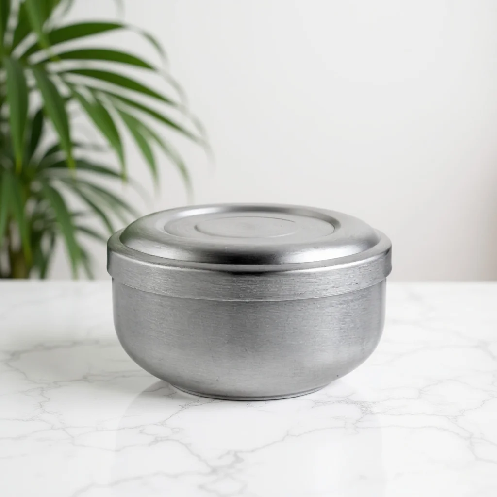 Tigela de creme com tampa para casa, barbeiro, salão de barbear, tigelas de barbear para homens, tigela de sabão prateada