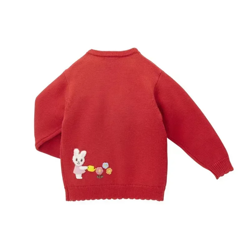 

Boy's Knitwear Autumn and Winter New Cartoon Heavy Industry Bear Rabbit Good Friend Embroidered Sweater Girl Clothes