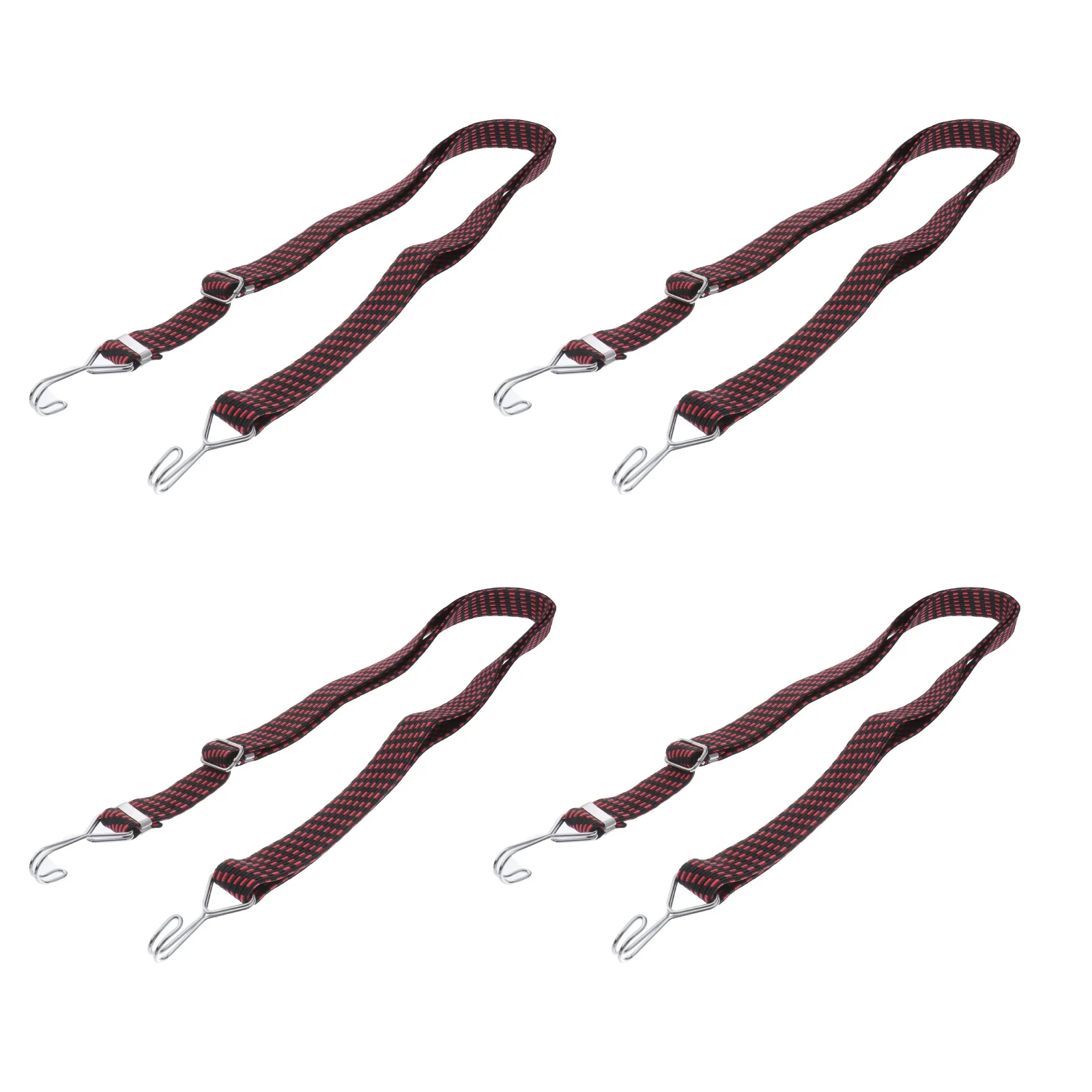 

4Pcs Elastic Cargo Binding Straps Adjustable Heavy Duty Tensioner Belt Fastening Belt for Motorcycle Bicycle Elastic Strap