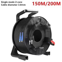 150m/200m,Outdoor TPU Armored fiber Patch cord,Single mode 2 Cores, LC/SC/FC/ST, with PCD235 Cable Reel,Waterproof High-quality