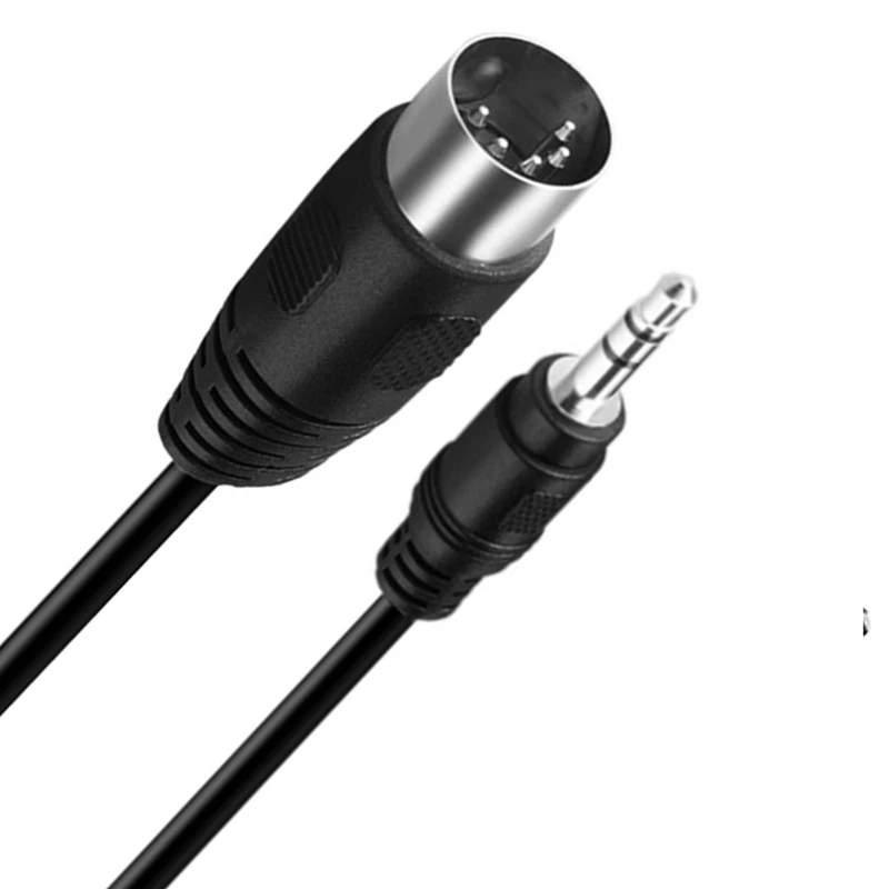 DIN 5P MIDI Cable 5-pin DIN male to female Plug to 3.5mm Male Stereo Jack Plug Audio Cable Connection Machine, CD Player, VCR