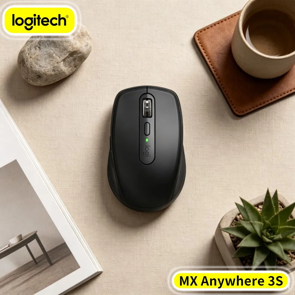Logitech MX Anywhere 3S Travel Mouse - 8000 DPI, Hyper-Scroll, Silent Click, Office Use For Campus Club Meeting