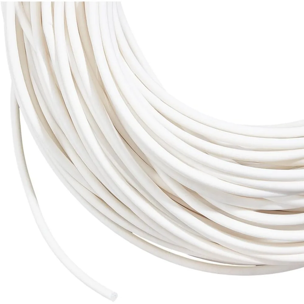 

54,68 ярдов шнур из ПВХ, 4 мм, белый полиэфирный шнур для вязания крючком, плетения или отделки одежды, подушек