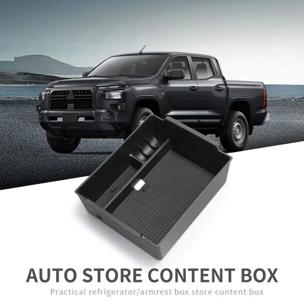 Para 24-25 modelos mitsubishi l200/triton caixa de armazenamento de apoio de braço central do carro console central bandeja organizador acessórios interiores