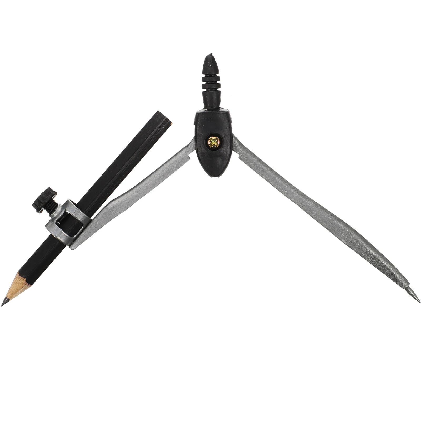 

Precision Metal Compass for Drafting Math Circle Drawing Tool with Pencil Holder Screw Mount Shiny Coating Long