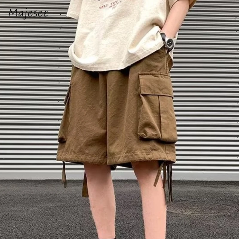 Baggy Shorts Men American Style All-match Simple Comfortable Outer Solid High Street Students Leisure Summer Breathable Chic