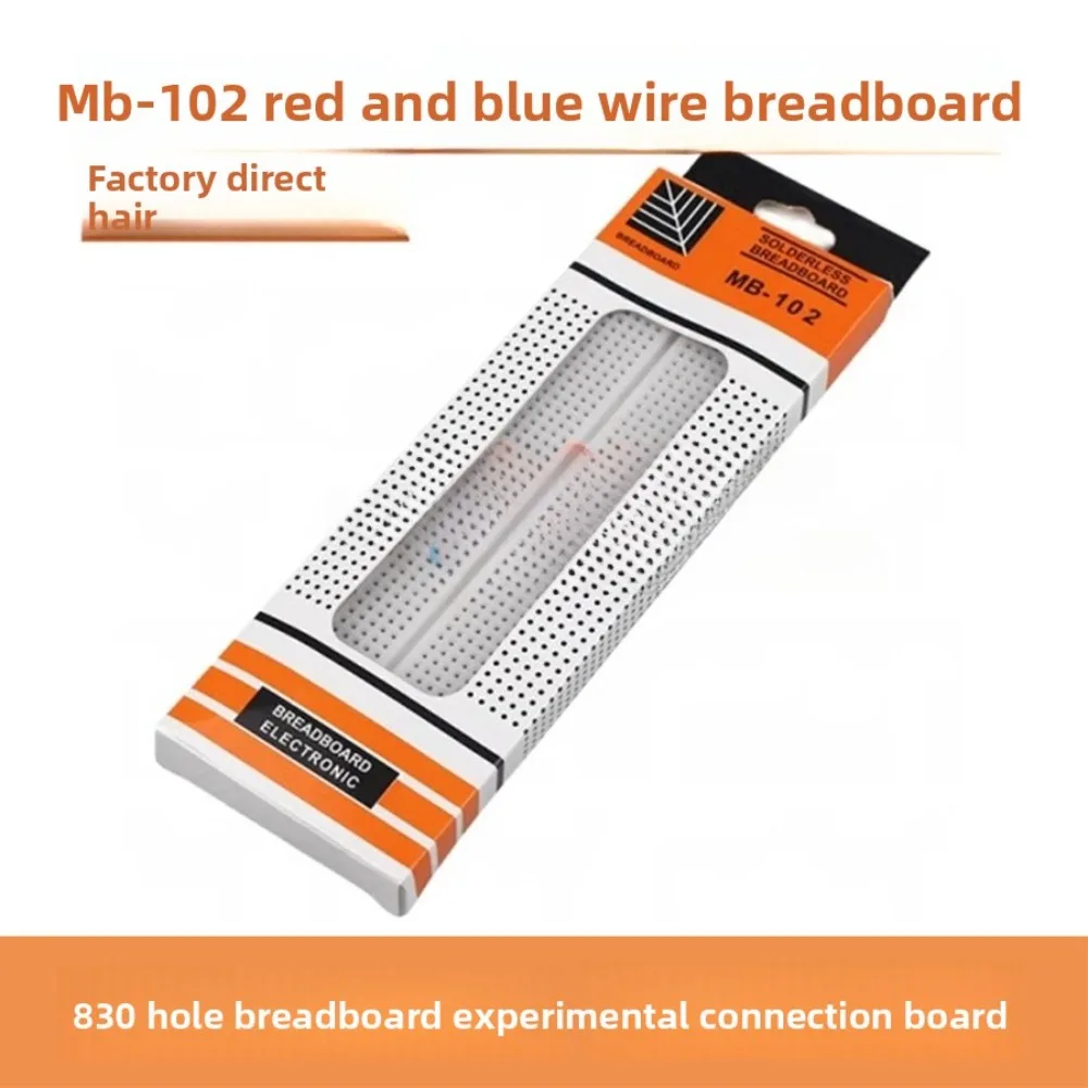 MB-102 لوح تجارب الخط الأحمر والأزرق - لوحة توصيل تجريبية بفتحة 830، مقاس 165 × 55 × 10 مم. للنماذج الأولية للدائرة،
