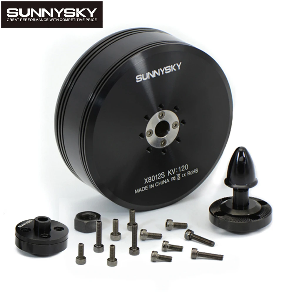 

SunnySky X8012S KV150 12S 2800W 15mm Shaft XS-Series High Thrust Brushless Motor For RC Multirotor Plant Protection Machine UAV