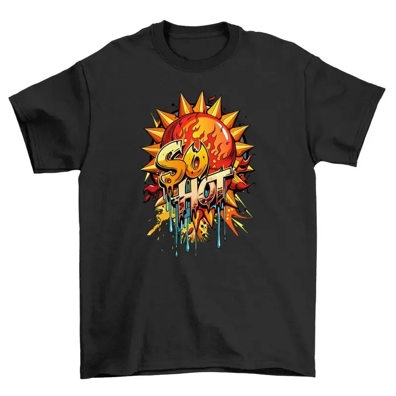 Summer_77 Fireball Fun T shirt Hotter than the Sun 100 cotton Funny Graph