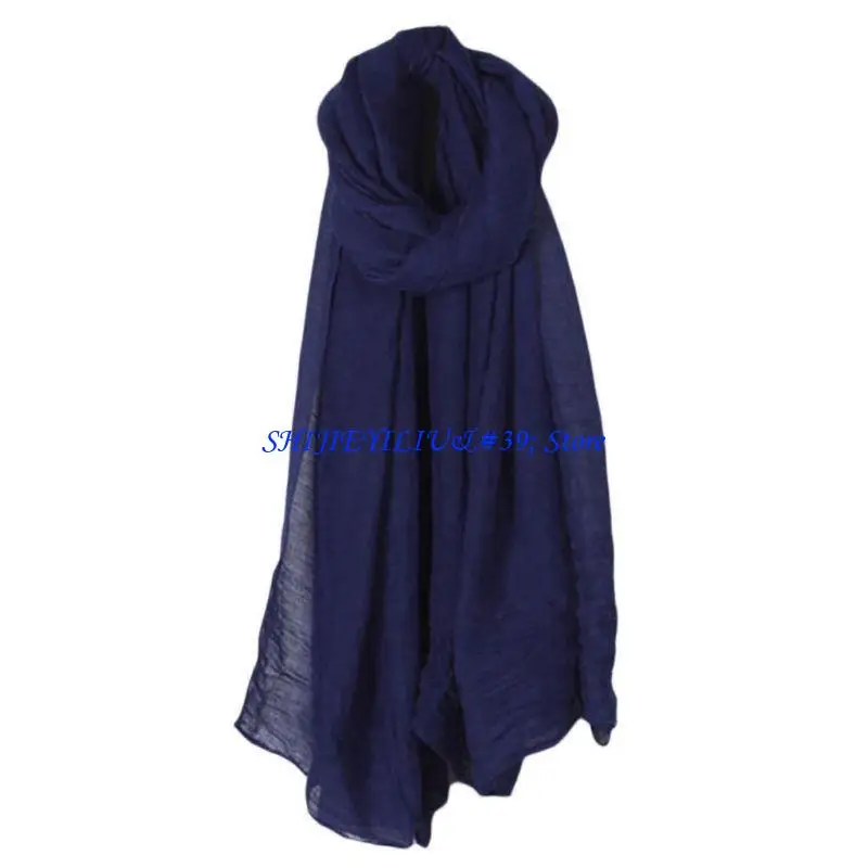 

E21F Hijab Scarfs for Women Cotton Linen Large Shawl for All Season for Head Scarves