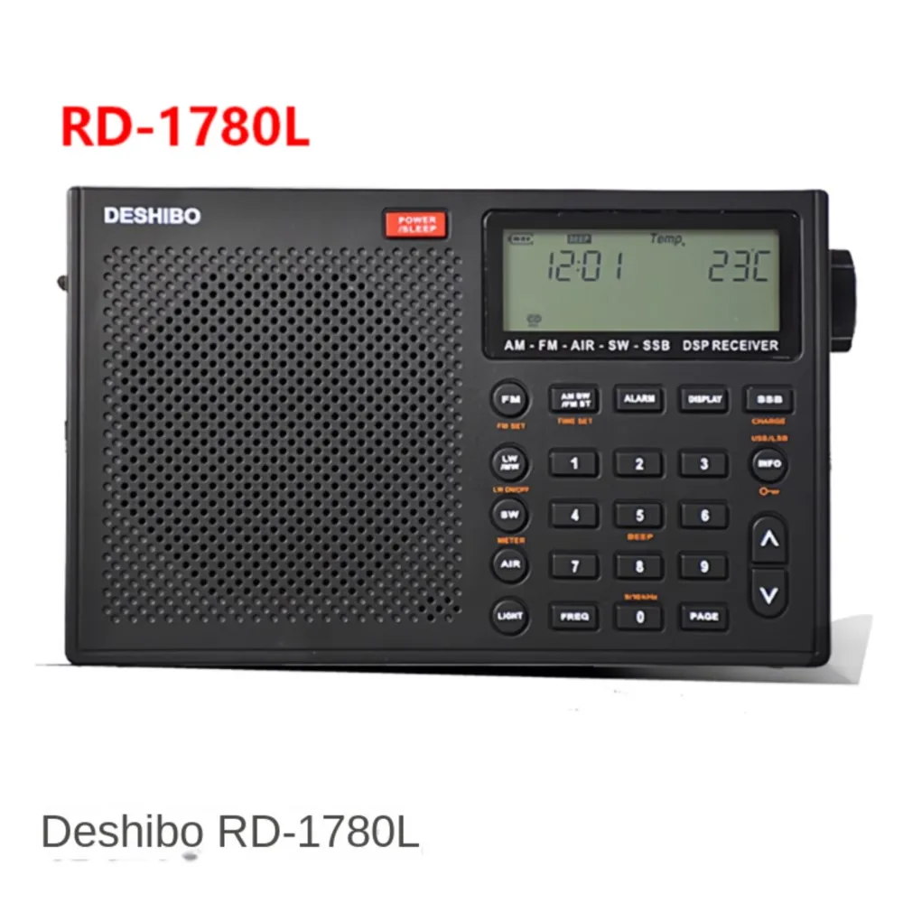 Deshibo RD1780L Button Backlit Version Full-band Aviation Single-sideband Radio Campus Broadcast VOA