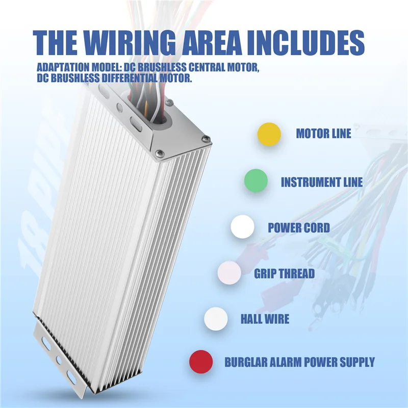 A44F-48V 60V 64V 72V 1200W 1500W 18 Tubes Brushless Controller/Ebike Controller/Motor Controller For Electric Bicycle/Scooter