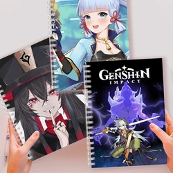 Cuaderno en espiral A5 Genshin Impact Characters Lnazuma Ganyu Keqing HU TAO Xiao Kazuha Eula Lumine Paimon Ayaka Kamisato