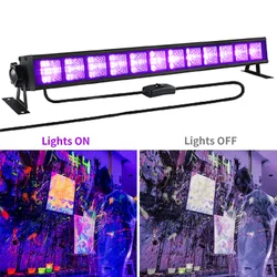 Interruptor de barra de luz negra UV, suministros de fiesta que brillan en la oscuridad, póster fluorescente de Halloween, escenario, 40 LED, 38W