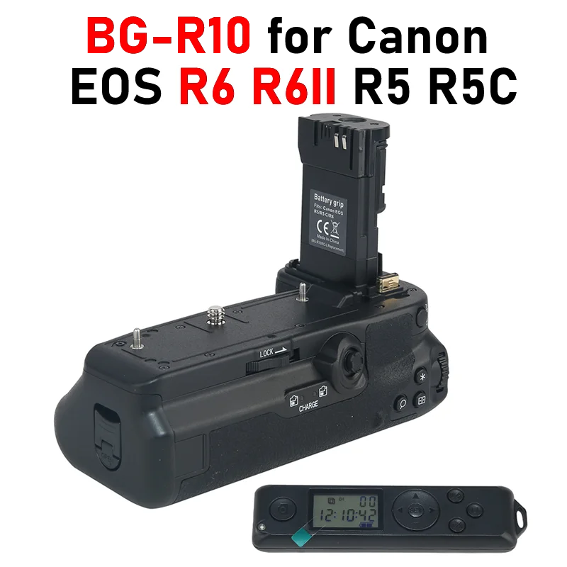 R6II Battery Grip with 2.4G Remote Control BG-R10 Vertical Grip for Canon EOS R6II R6 Mark II Battery Grip