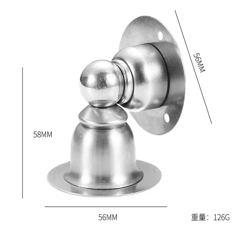 Stainless Steel Sliver Magnetic Door Stopper Holder Noiseless Door Catch Holder Home Hardware for Bedroom Bathroom