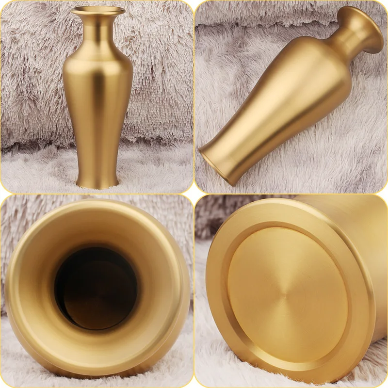 مزهرية نحاسية لتنسيق الزهور تأثيث المنزل أدوات زهور غرفة المعيشة على الطراز الصيني الجديد غرفة الطعام الفاخرة الخفيفة