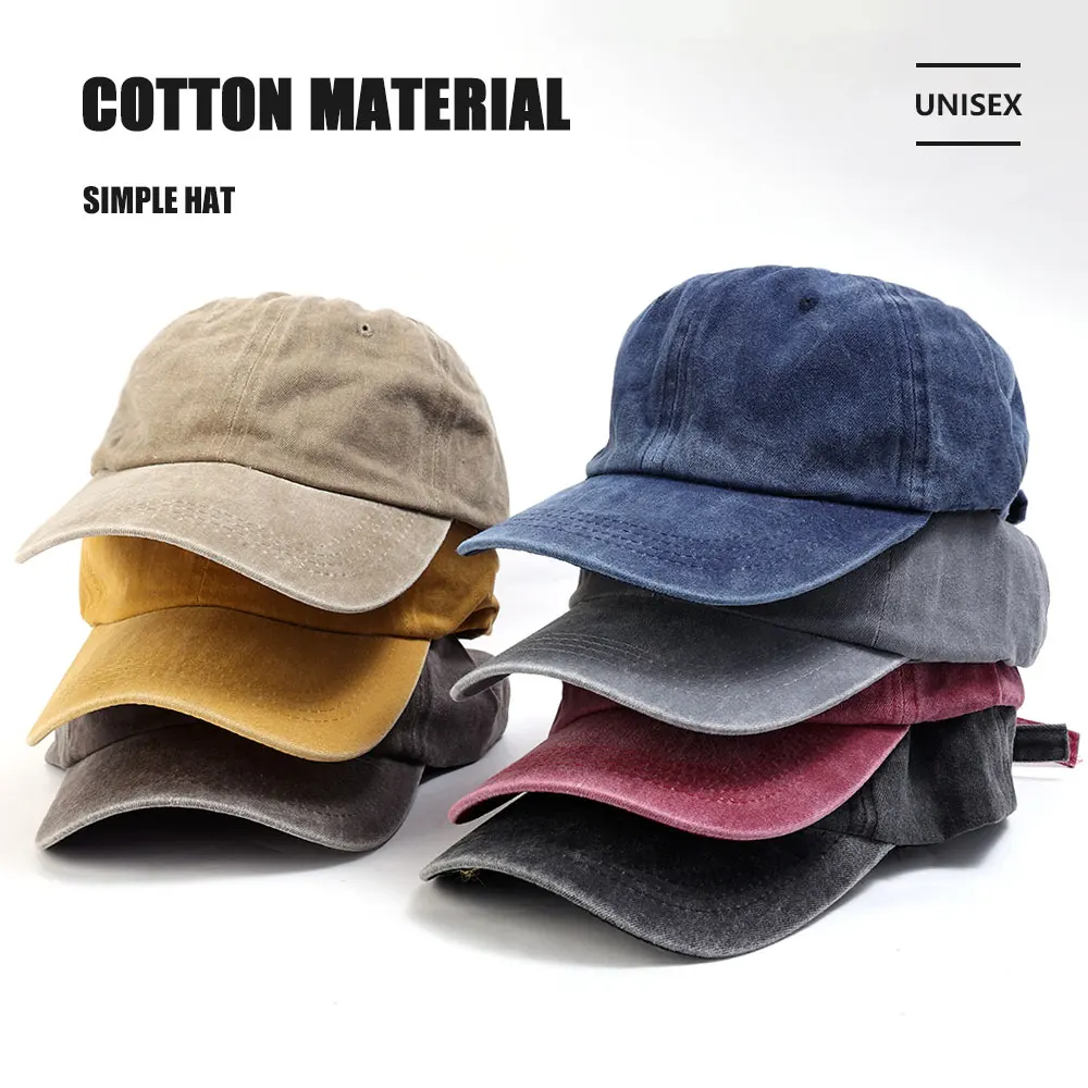 2023 NEW Vintage Baseball Cap Spring Summer Washed Denim Hat For Men Women Solid Color Sun Cap K-pop Fashion Cotton Snapback Hat