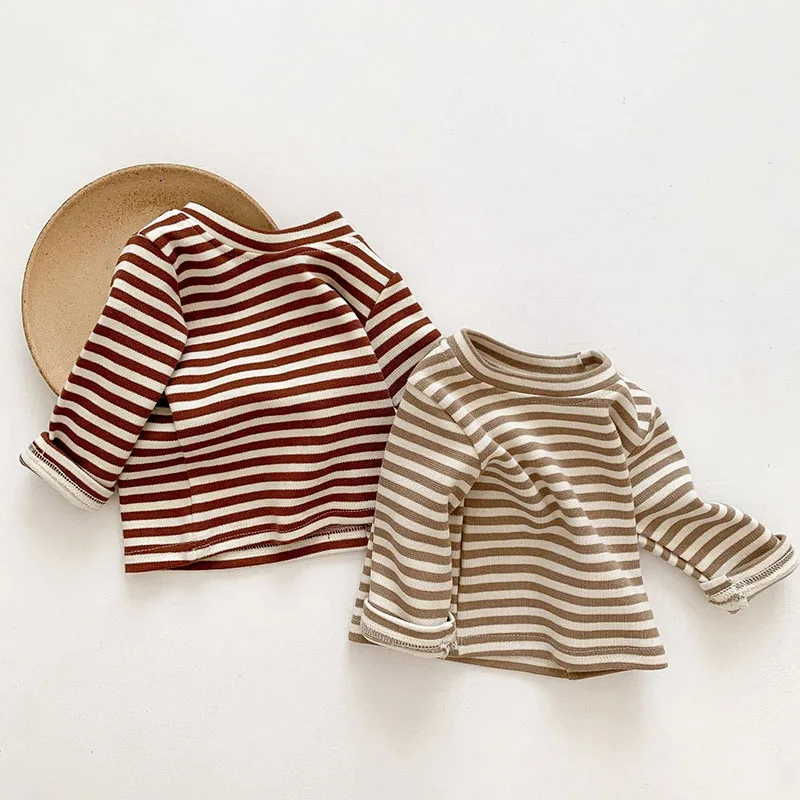

Toddler Baby Girl Boys T-shirt Long Sleeve Cotton Stripe Tops Baby Boys Girls T-shirt Spring Autumn Baby Girls Clothes