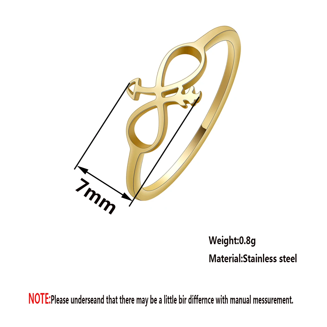 Kinitial Minimalist Infinite Arrow Rings For Women Trendy Infinity Bohemia Jewelry Stainless Steel Dainty Ring Gift