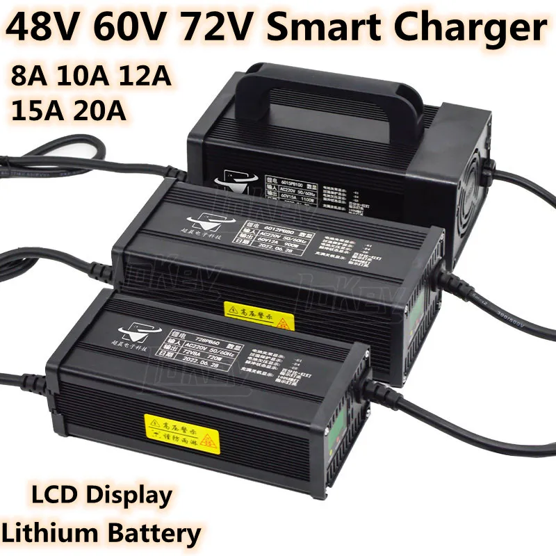 

48V 60V 72V 15A 12A 10A 8A charger carregador chargeur cargadores for lto lipo lifepo4 batterys 13S 14S 15S 16S 17S 20S 21S 24S