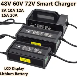 48V 60V 72V 15A 12A 10A 8A charger carregador chargeur cargadores for lto lipo lifepo4 batterys 13S 14S 15S 16S 17S 20S 21S 24S