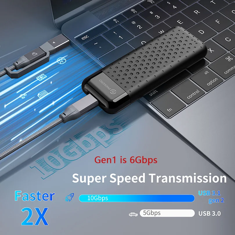 Phixero M2 Nvme Ssd Behuizing Ngff Sata Externe Case M.2 Usb 3.1 Gen2 Type C 6Gbps 10Gbps B/M Sleutel Opbergdoos Behuizing Pc Laptop