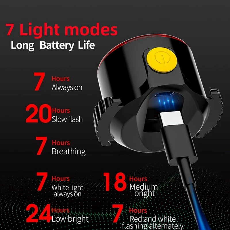 Luz traseira de bicicleta recarregável inteligente-usb, luz traseira de bicicleta selim de estrada lâmpada de aviso led para ciclismo
