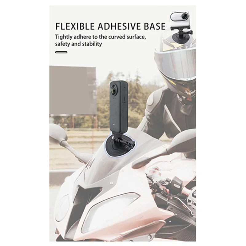 

CQT Action Camera Flexible Adaptive Fixed Base For Gopro Insta360 X4 Motorcycle Helmet Curved Flat Mounts