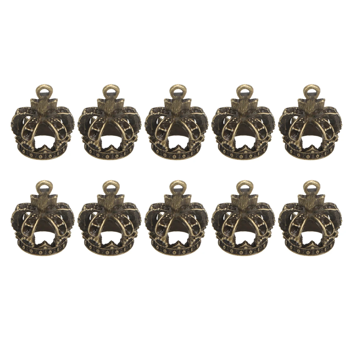 

10pcs Crown Pendant DIY Vintage Jewelry Accessories for Necklace Keychain Keyring Charm Craft Decor with Creative Design