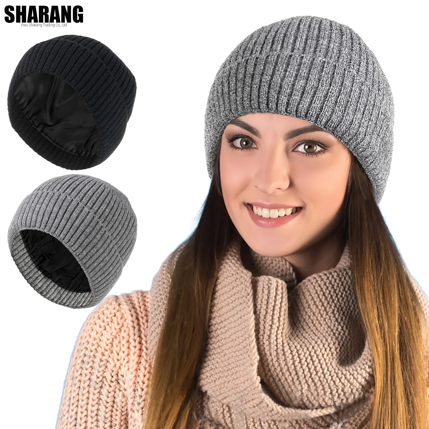 Super Large Size Blended Knitted Hats Men And Women Keep Warm Winter Beanies Piled Thickened Toand Large Size Cold Skullies Cap