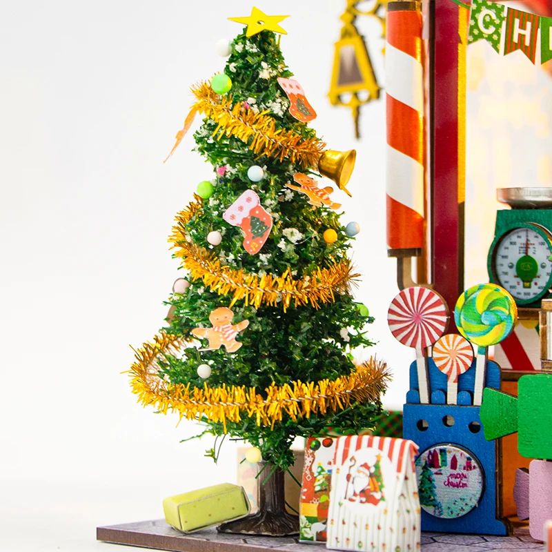 DIY Holz Puppenhaus Warme Weihnachten Lodge Casa Figuren Handgemachte 3D Puzzle Miniaturen Zusammengebaute Spielzeug Puppenhaus Mit Möbel