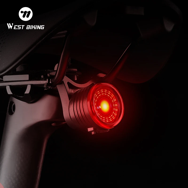 

WEST BIKING автоматический велосипед для сна, умный стоп-сигнал, светодиодный USB перезаряжаемый MTB, дорожный велосипедный фонарь, аксессуары для велосипеда