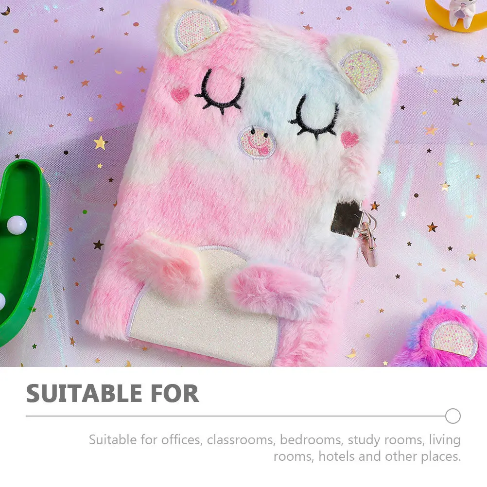 Adorable Cartoon Animal Notebook with Lock for Diary Journal Weekly Monthly Planner Decorative Stationery Gift for