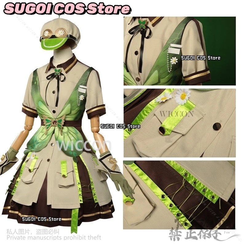 Anime Game Infinity Nikki Cosplay Costume Green Lolita Dress Hat Full Set Halloween Christmas Party For Girls Woman Customized