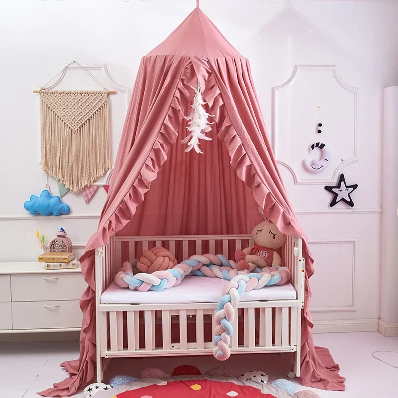 

Baby Mosquito Net for Crib Hung Dome Lacework Bed Canopy Baby Tent Curtain Anti-mosquito Shade Girls Princess Room Decor Screen