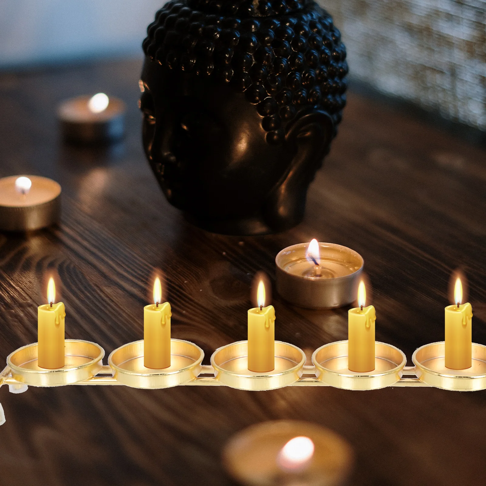 

Golden Buddha Worship Candleholder Premium Zinc Alloy Lamp Cup Ritual Decorative Oil Lamp Holder