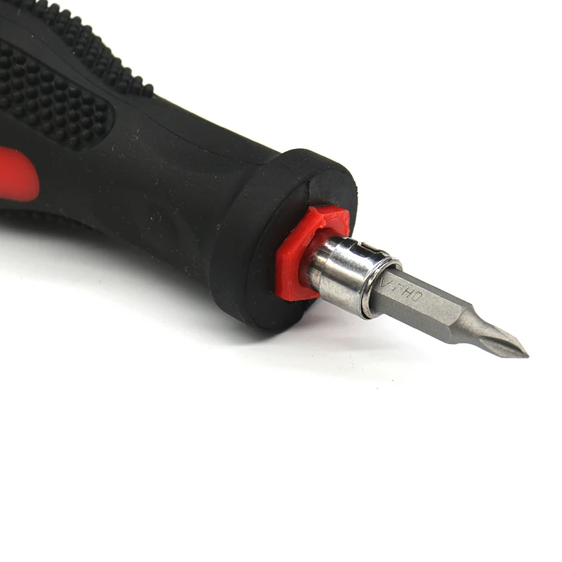 1pc 1/4 inch 6.35mm Screwdriver Handle Multifunction Non Slip Dismountable Magnetic Screw Driver Handle With Soft Rubber