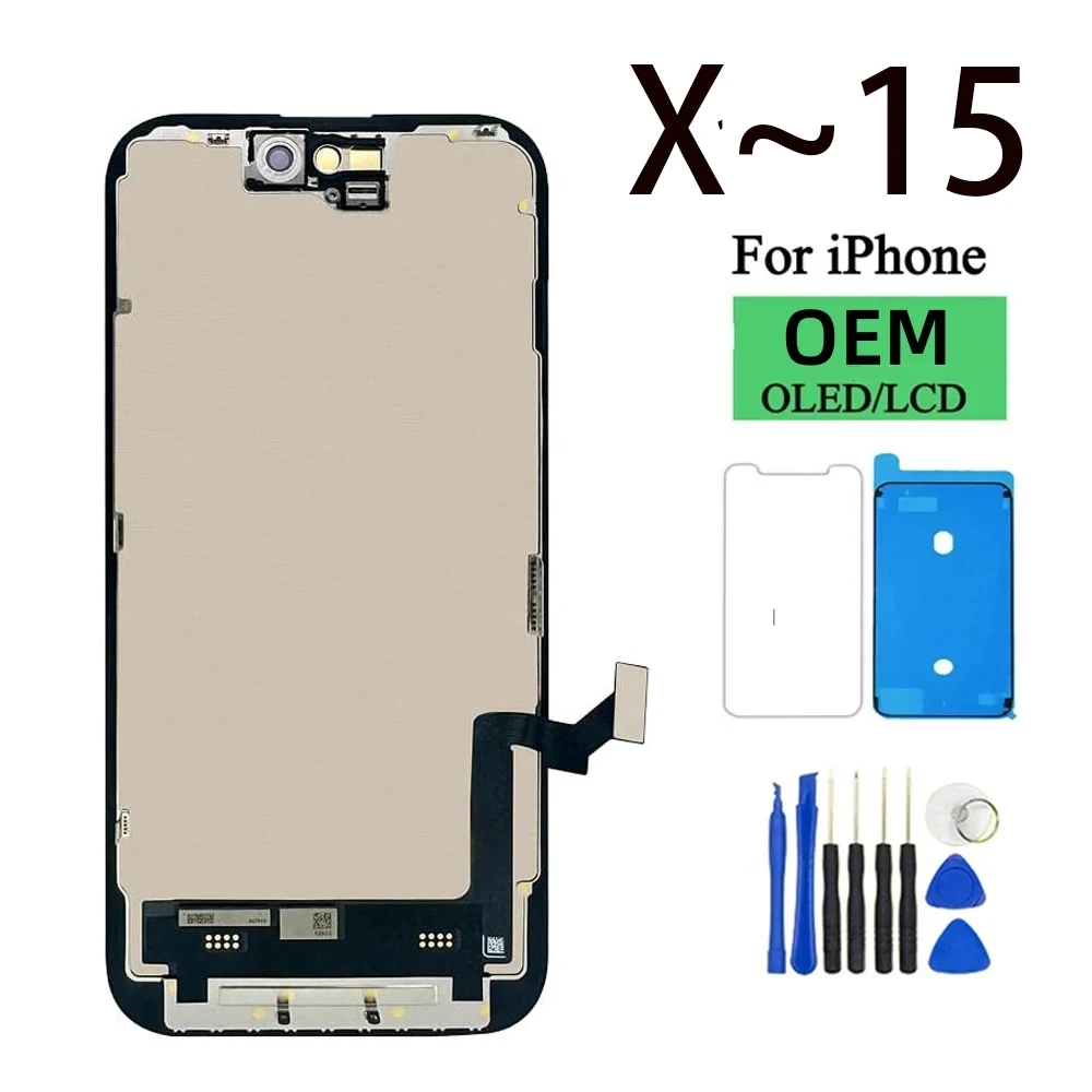 OEM dla iPhone X XR Wyświetlacz XS MAX LCD 3D Ekran dotykowy dla iPhone 11 Pro Max OLED 12 Pro Wyświetlacz 13 Mini 14 Plus 15 LCD Wymień