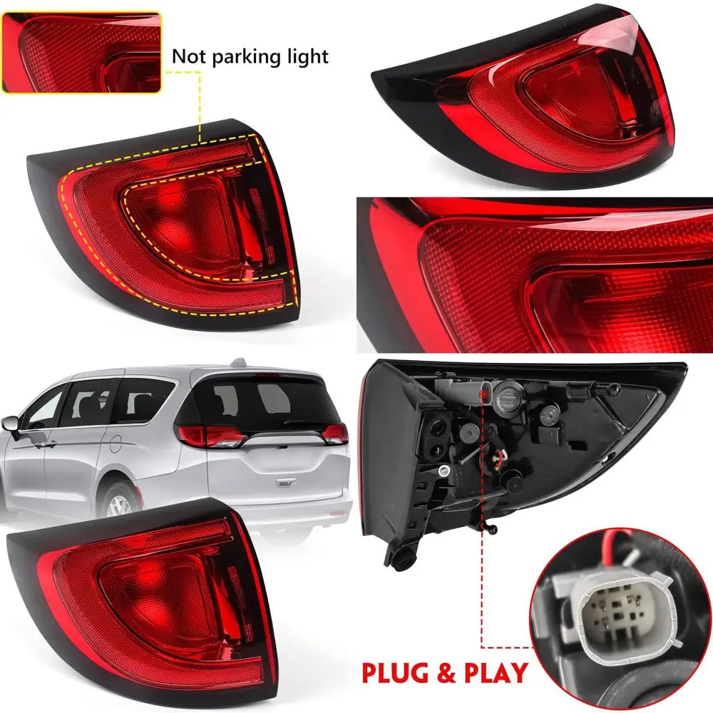 2017-2020 Chrysler Pacifica & Voyager linker halogeen achterlicht, OE-vervanging voor CH2804113 (bestuurderszijde)