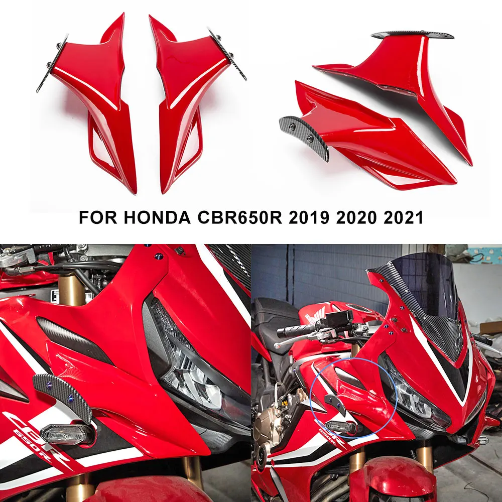 Motorcycle Fairing Winglets Wing Protection Cover Aerodynamic Wing Kit Fixed Winglet For Honda CBR650R CBR 650R 2019-2022