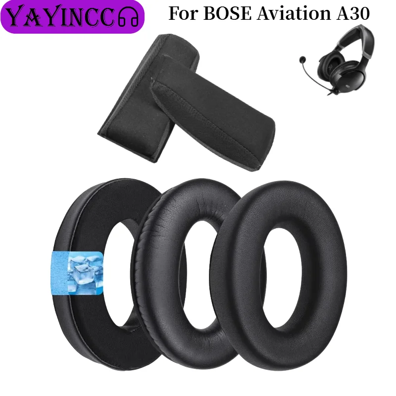 Soft Foam Protein Leather / Ice gel Headphone Earpads Ear Pads Compatible For BOSE Aviation A30 Headset Earmuff Earphone Sleeve