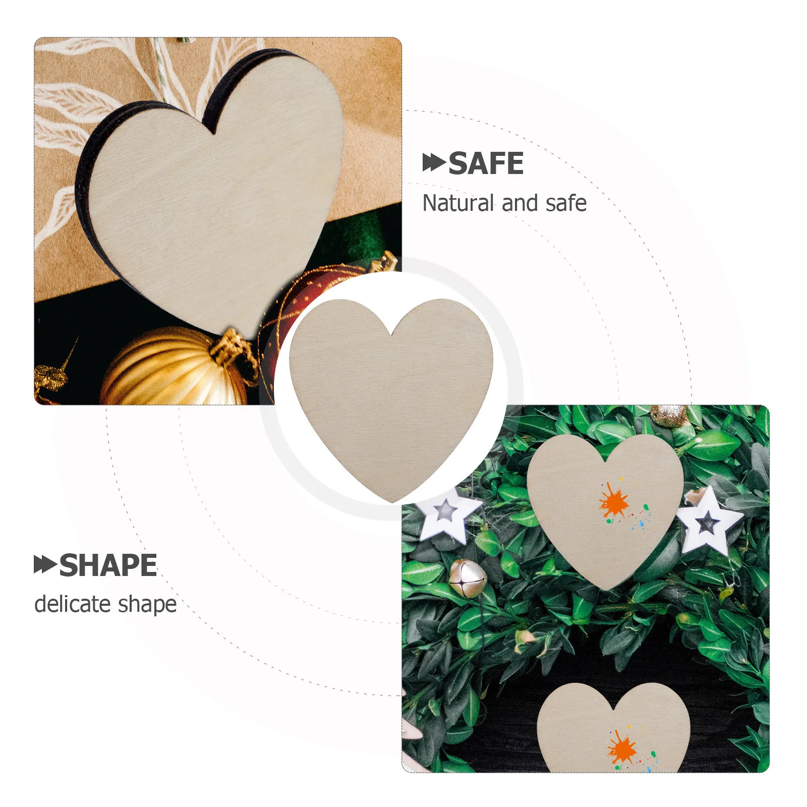 

20Pcs Natural Wooden Heart Shape Blanks Wood Cutouts DIY Painting Art Crafts Wedding Decoration Supplies Wooden Heart Craft