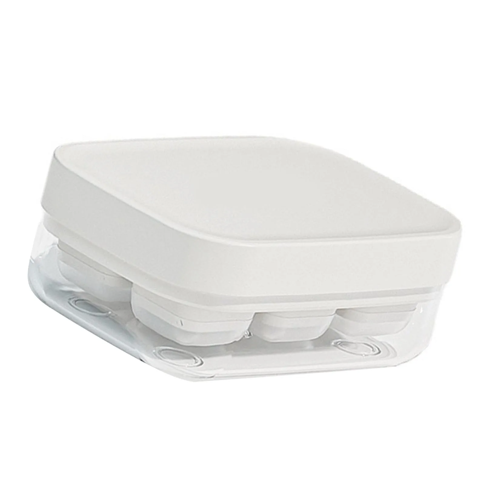 

6-секционный мини-поднос для льда, пресс-спуск, защита от проливания, форма для кубиков льда, ящик для хранения для дома, белый