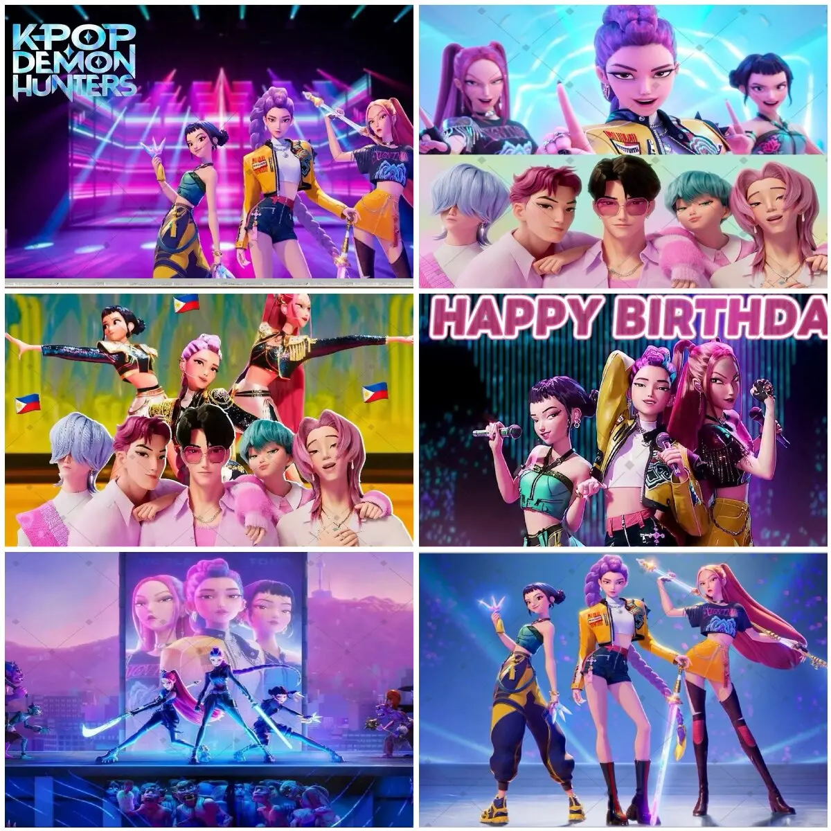 Décor de fête d'anniversaire sur le thème Kpop pour fille, toile de fond rose, fournitures de fête d'anniversaire, bannière décorative, cadeau de baptême pour bébé